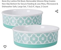 MSRP $28 2 Large Pet Bowls Silicone Bottoms