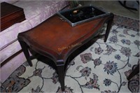Mahogany Leather Turtle Top Coffee Table