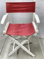 Folding Directors Style Chair - White Wood With