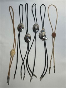 6 Bolo Ties  1 is Marked S
