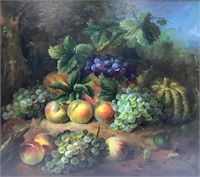 Bianchi Oil On Canvas, Italian Fruit Still Life