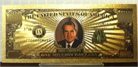 24k gold-plated banknote Richard Nixon