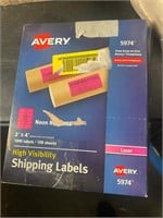 New box pink labels Avery