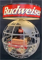 Vtg Budweiser Rotating Globe Lamp-Lights/Non Move