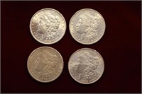 4pc 1896 - 1899 Morgan Silver Dollars