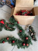 Large lot of Christmas garland/ swag & bows