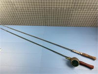 2X METAL FISHING RODS ONE WITH REEL
