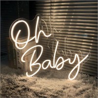 'Oh Baby' LED Neon Clear Acrylic Sign, 22"x20"