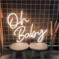'Oh Baby' Neon LED Acrylic Sign, Warm White, 27.5"