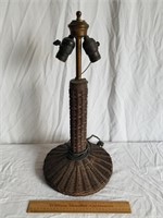 Vintage Wicker Lamp 21" H Needs Rewired