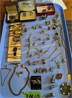 Estate Jewelry. Men's Cufflinks, Tie Bars, Key