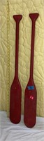 Two 35" Tall Red Boat Paddles