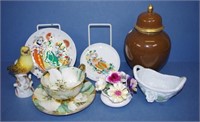 Seven various ceramic table pieces