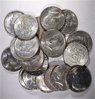 20 - 90% SILVER KENNEDY HALF DOLLARS