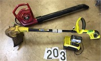 Ryobi weed eater w/battery charger & Toro 850