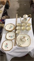Decorative plates, cups, pitcher set