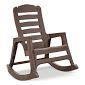 Brown Plastic Frame Rocking Chair with Solid Seat