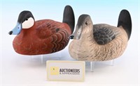 Pair of 1991 Ruddy Duck Decoys signed illegibly