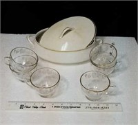 Nice oval casserole dish and punch cups