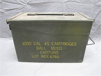 Vintage Metal  US Military 45 Cal. Ammunition Box