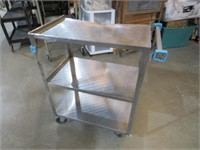 METAL 3 TIERED ROLLING SERVICE CART