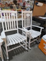 (2X) PAINTED WOOD PORCH ROCKERS