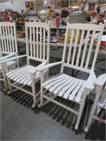 (2X) PAINTED WOOD PORCH ROCKERS