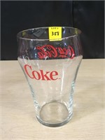 Large 7" Coke Glass Red Lettering