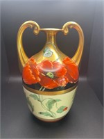 WA Pickard Poppy Vase. Hand painted