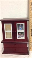 new would jewelry box with picture area on doors