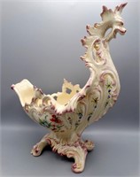 Antique Rococo Majolica Centerpiece Dragon Bowl