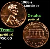 Proof 1968-s Lincoln Cent 1c Grades Gem++ Proof Re