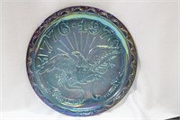 An Iridescent Carnival Glass Plate