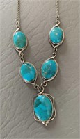 Signed 925 Silver CW Chain and Turquoise