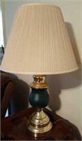 Touch lamp brass with green base