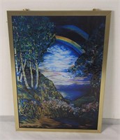 Framed print on glass, after Louis C. Tiffany