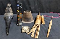 Group of ethnic items, box lot