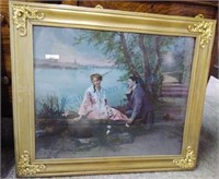 Vintage print Couple Courting