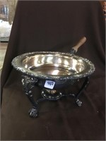 Silver Plate Chaffing Dish and 4 trivets
