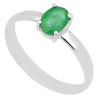 Natural 1.60ct Oval Emerald Solitaire Ring