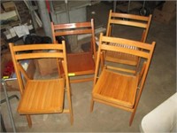 4 wood folding chairs