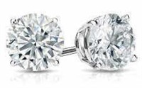 14k Gold 5.02 ct Round Brilliant Lab Diamond Studs