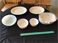 Corning covered bowl, 2 small Corning bowls,