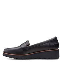 Clarks womens Sharon Gracie Loafer, Black Leather