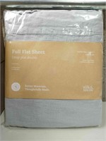 (N) Silk &snow full flat sheet drap plat double, 1