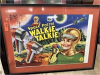 LARGE FRAMED SPACE PATROL WALKIE TALKIE PRINT