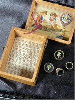 Antique Advertising Box & Tie Pins *Expensive*