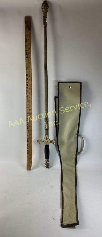 Knights of Columbus sword with sheath etched T.C.