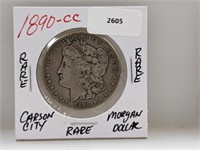 Rare 1890-CC 90% Silver Morgan $1 Dollar