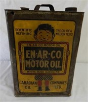 EN-AR-CO MOTOR OIL 5 IMP. GAL. CAN